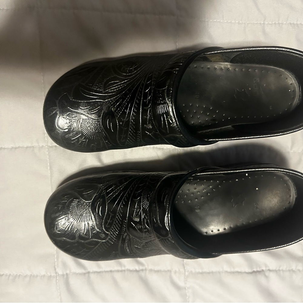 Dansko Women’s Black Embossed Slip-On Shoes